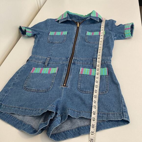 Bardot Denim Retro Front Zip Short Playsuit Size 30 - Picture 12 of 12